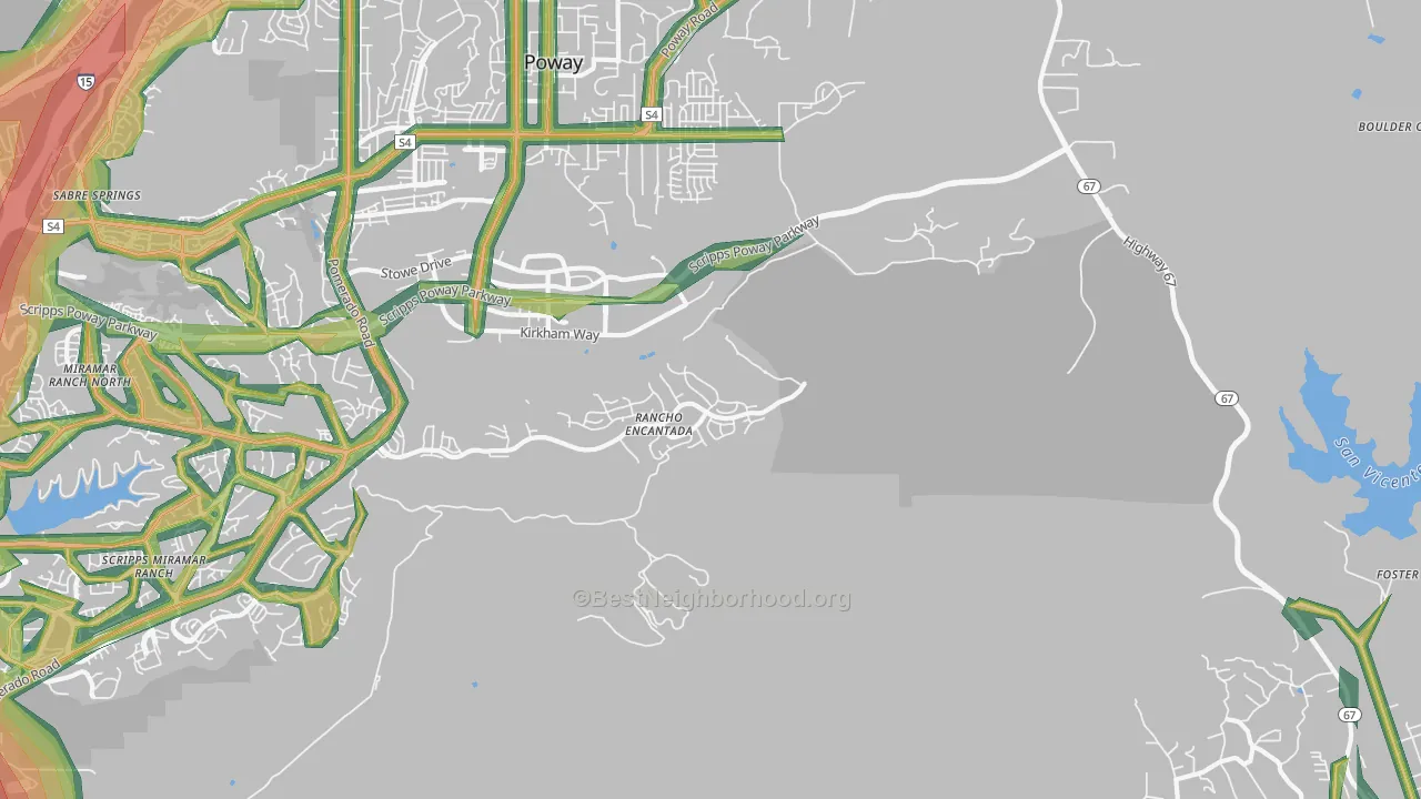 92145, CA Map of Noise Levels in 92145
