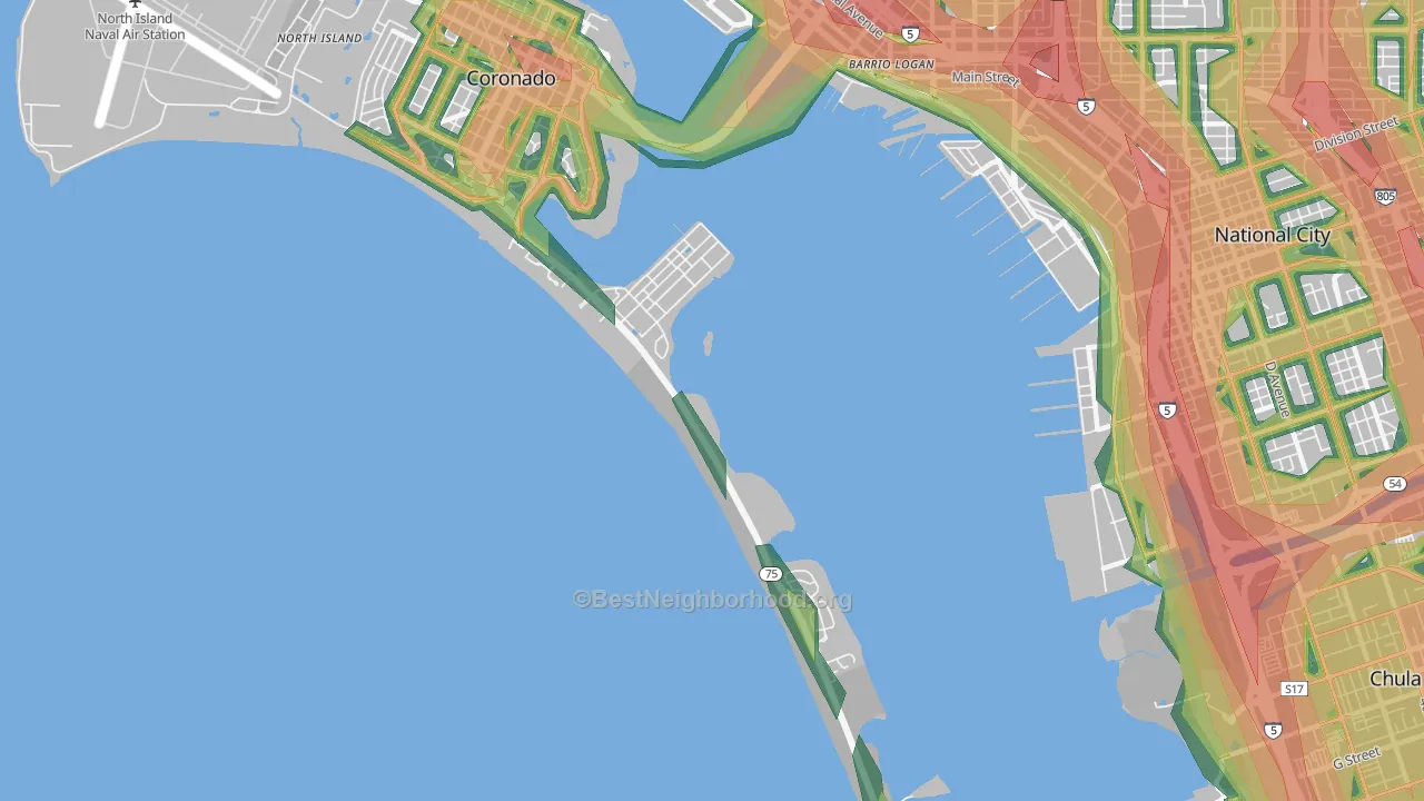 92155, CA Map of Noise Levels in 92155