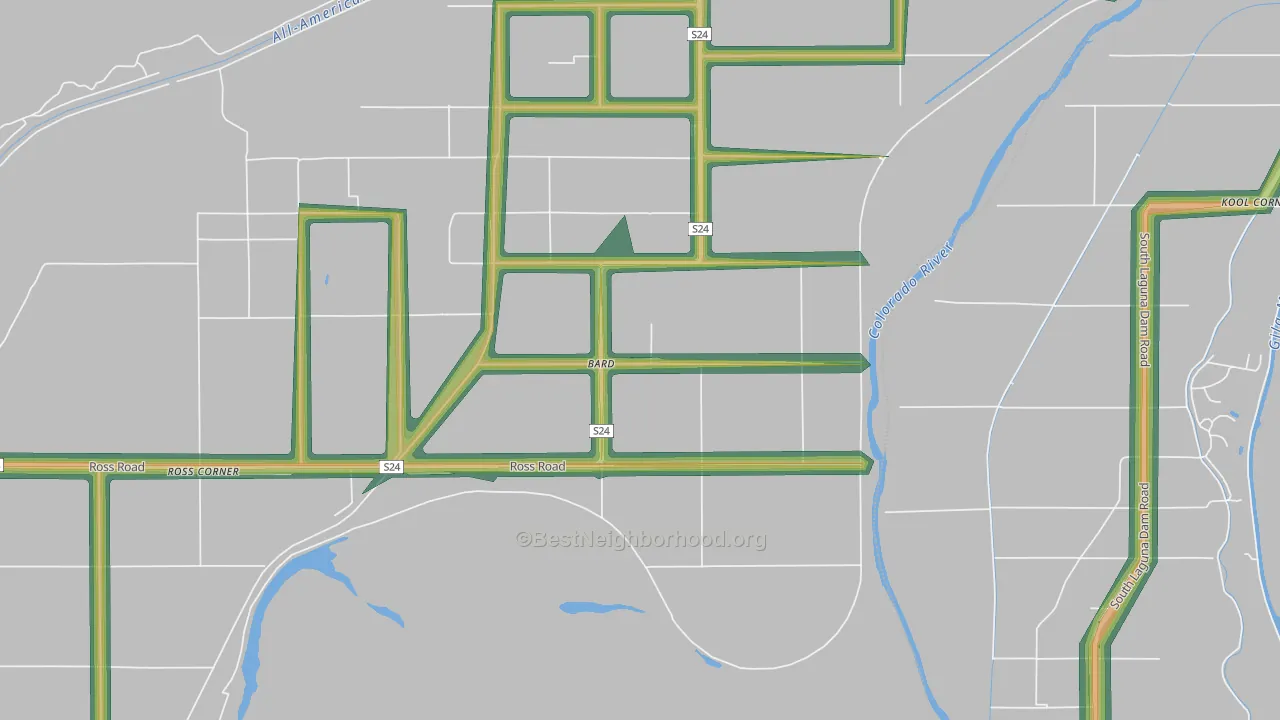 92222, CA Map of Noise Levels in 92222