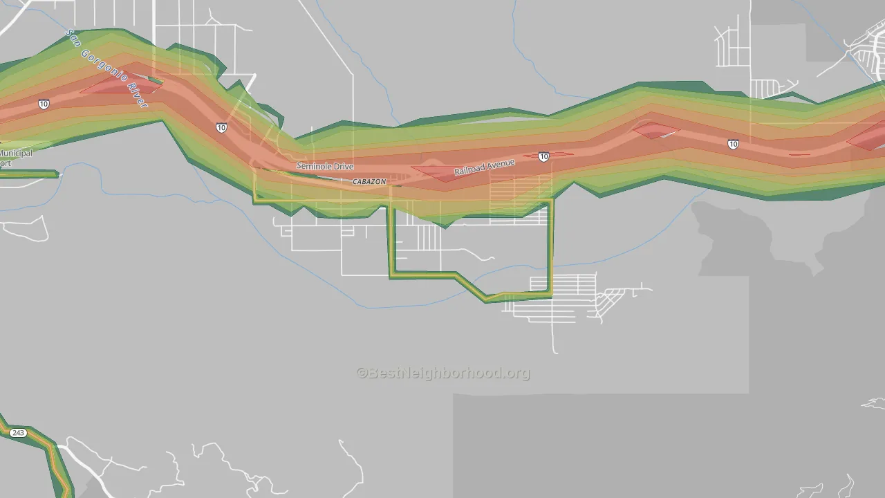 92230, CA Map of Noise Levels in 92230
