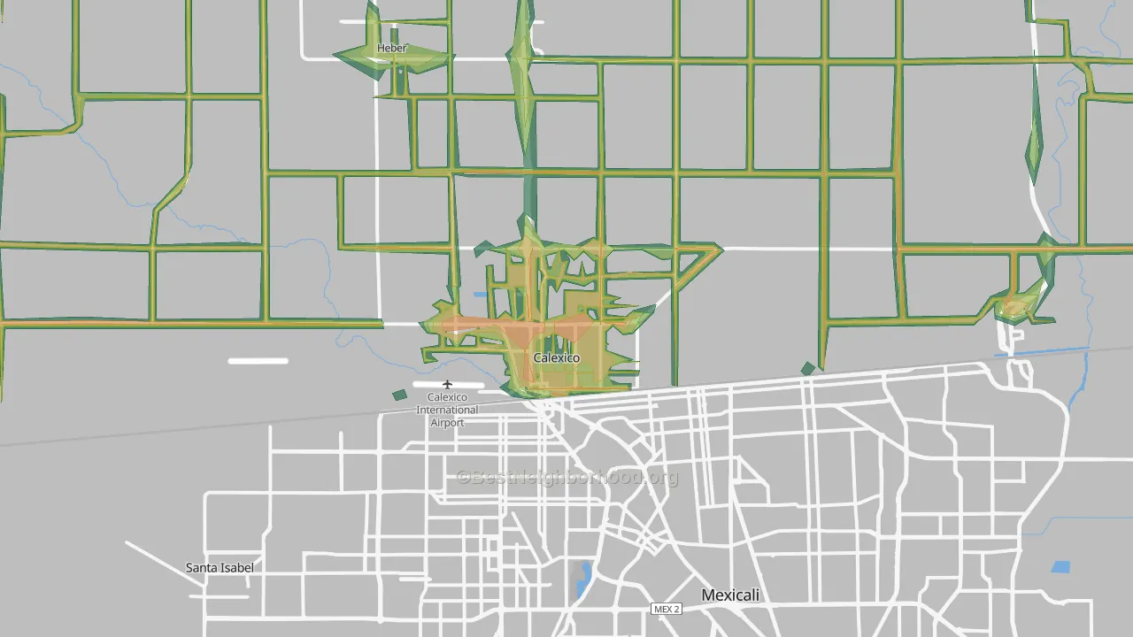 92231, CA Map of Noise Levels in 92231