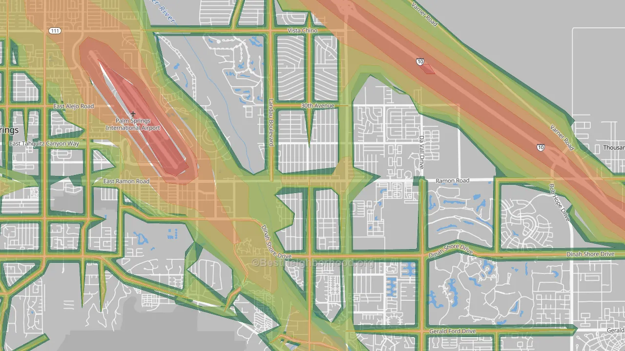 92234, CA Map of Noise Levels in 92234