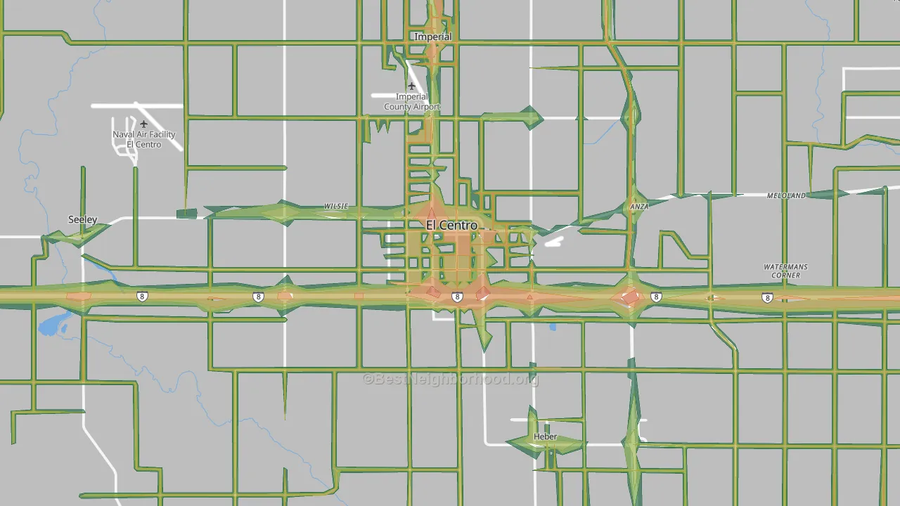 92243, CA Map of Noise Levels in 92243