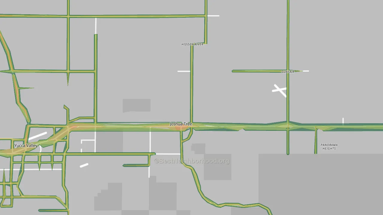 92252, CA Map of Noise Levels in 92252