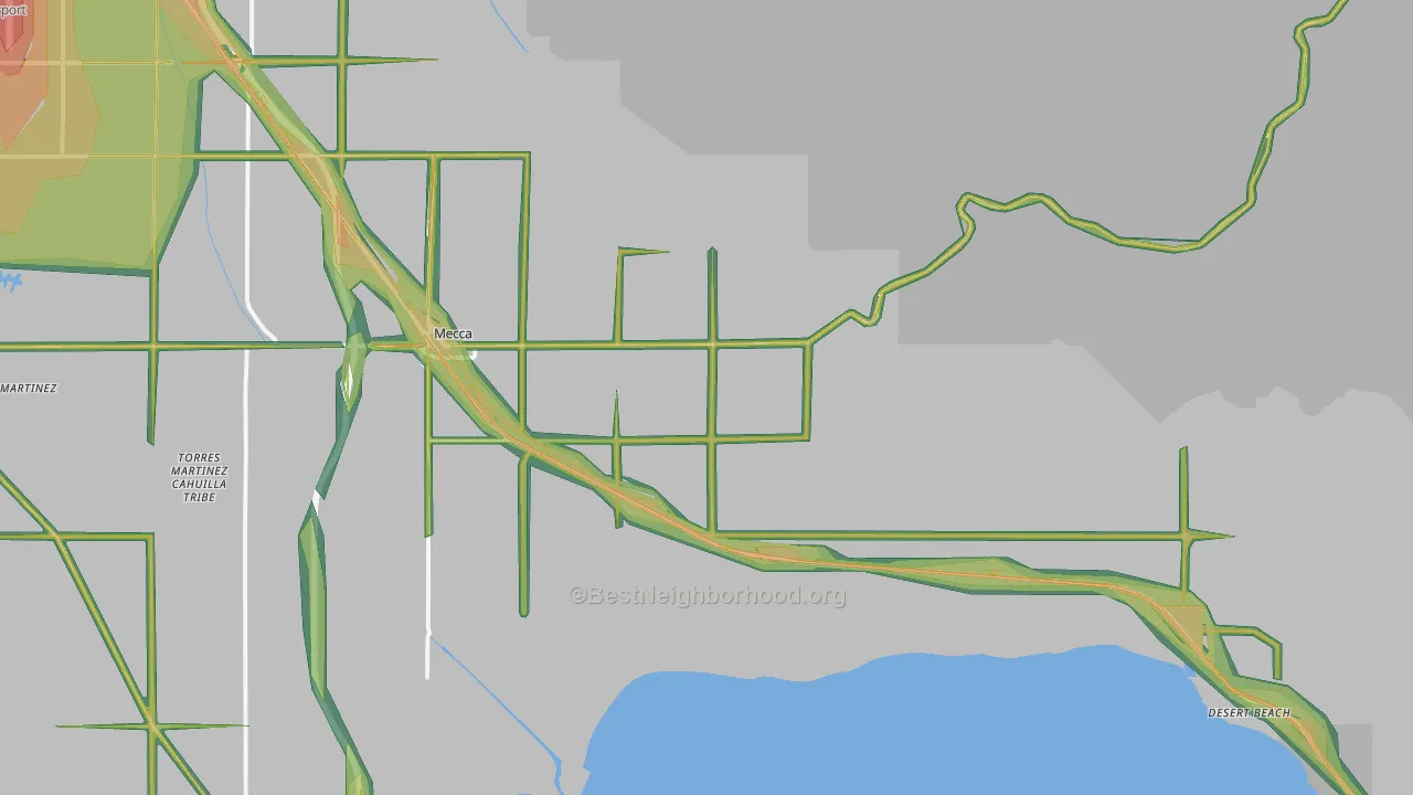 92254, CA Map of Noise Levels in 92254