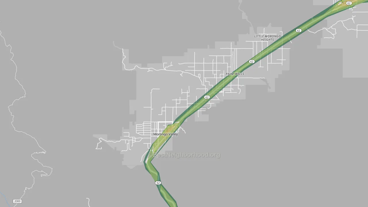 92256, CA Map of Noise Levels in 92256