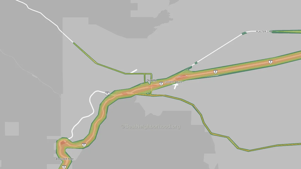 92259, CA Map of Noise Levels in 92259