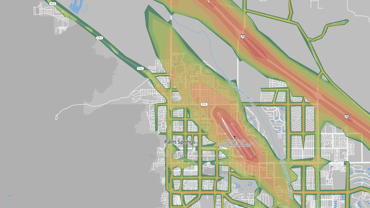92262, CA Map of Noise Levels in 92262