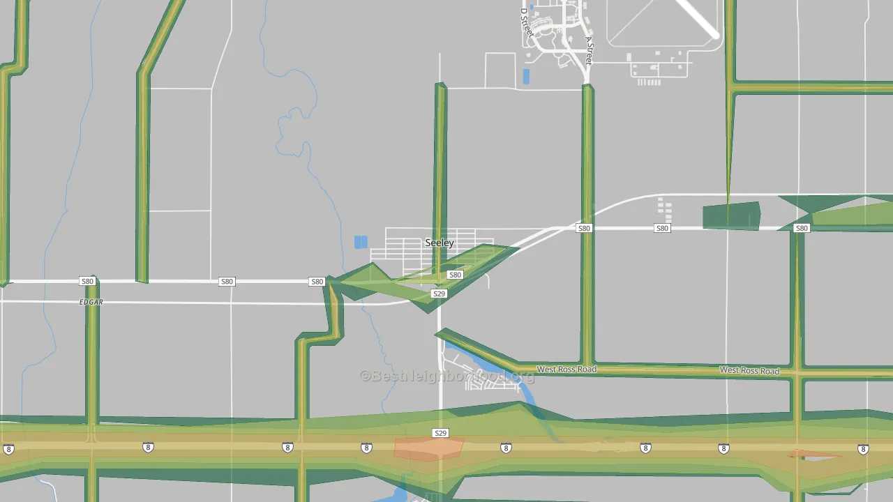 92273, CA Map of Noise Levels in 92273
