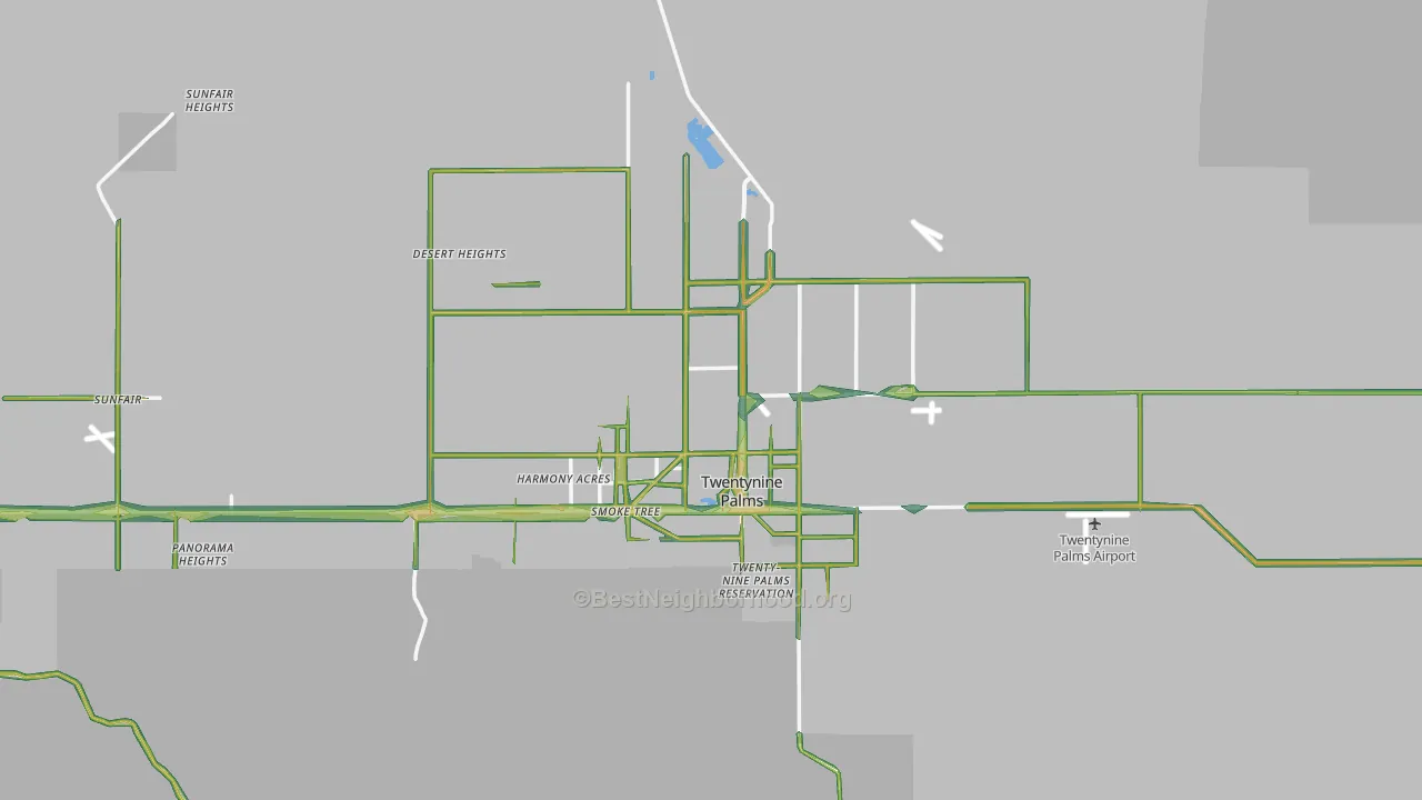 92277, CA Map of Noise Levels in 92277