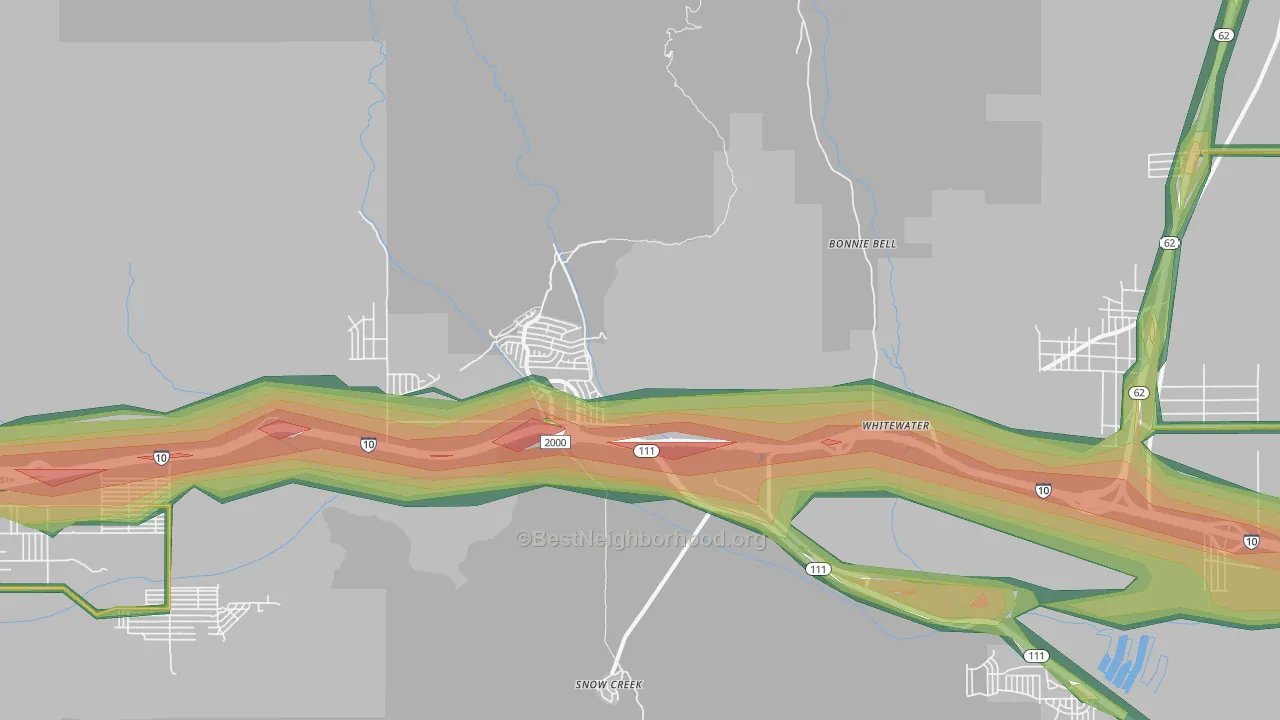 92282, CA Map of Noise Levels in 92282