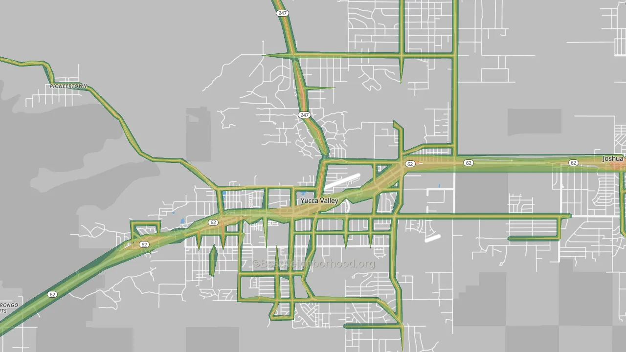 92284, CA Map of Noise Levels in 92284