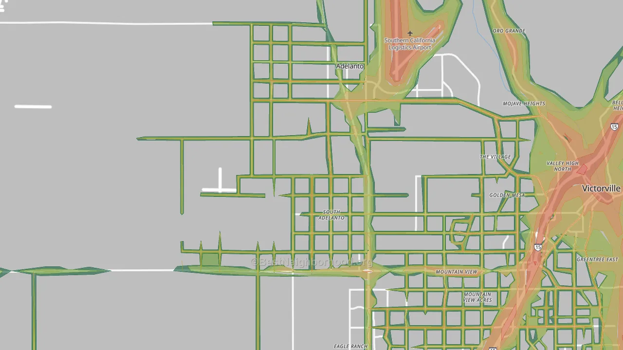 92301, CA Map of Noise Levels in 92301
