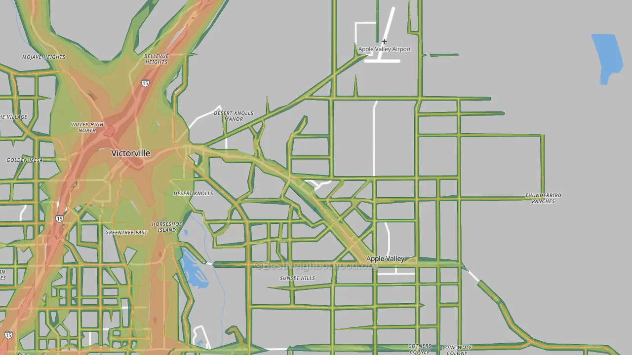 92307, CA Map of Noise Levels in 92307