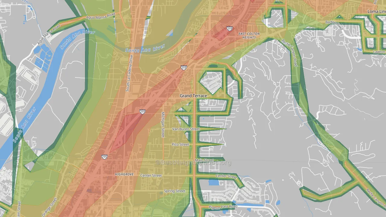 92313, CA Map of Noise Levels in 92313