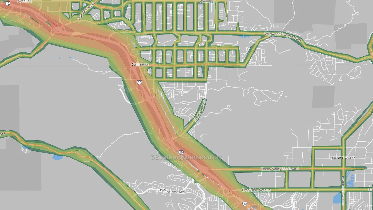 92320, CA Map of Noise Levels in 92320
