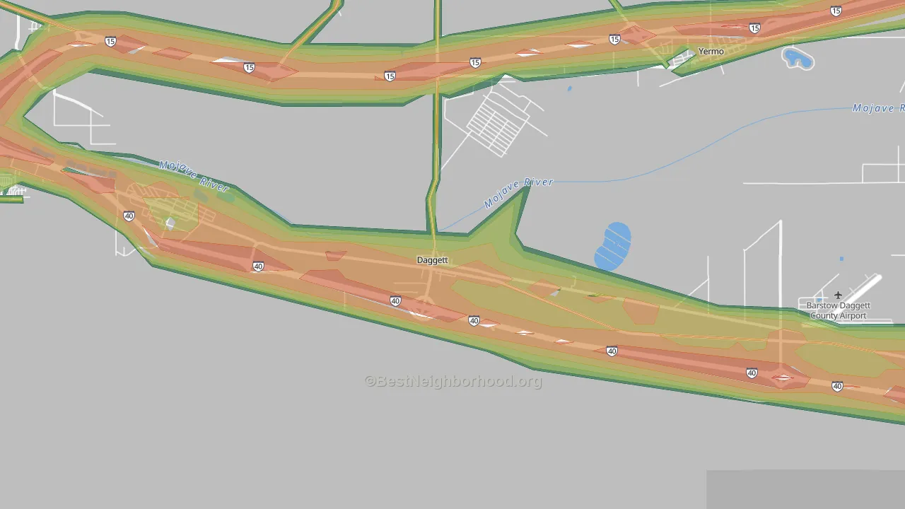 92327, CA Map of Noise Levels in 92327