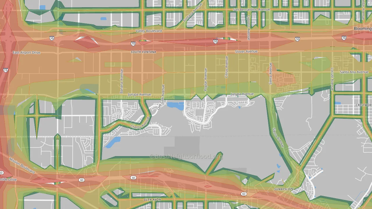 92337, CA Map of Noise Levels in 92337