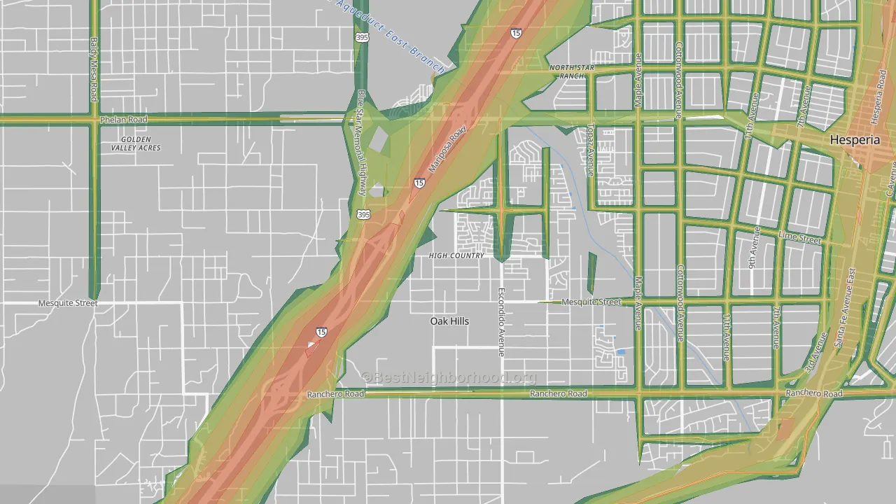 92344, CA Map of Noise Levels in 92344