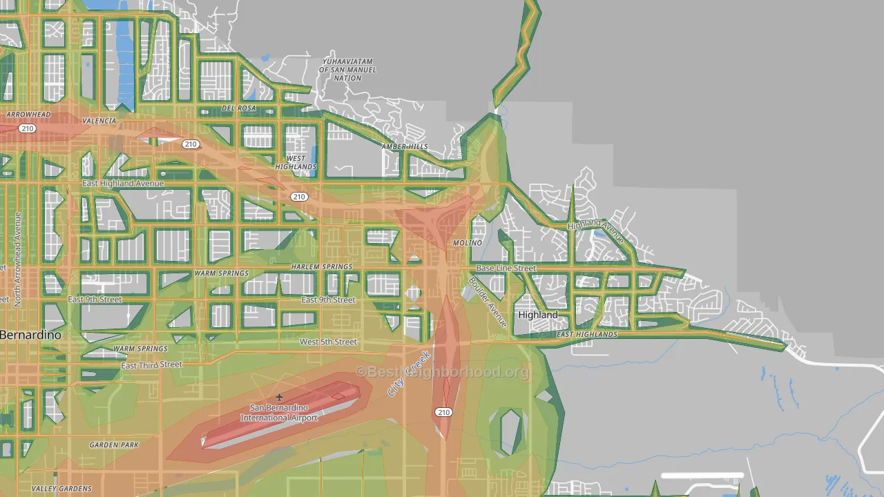 92346, CA Map of Noise Levels in 92346