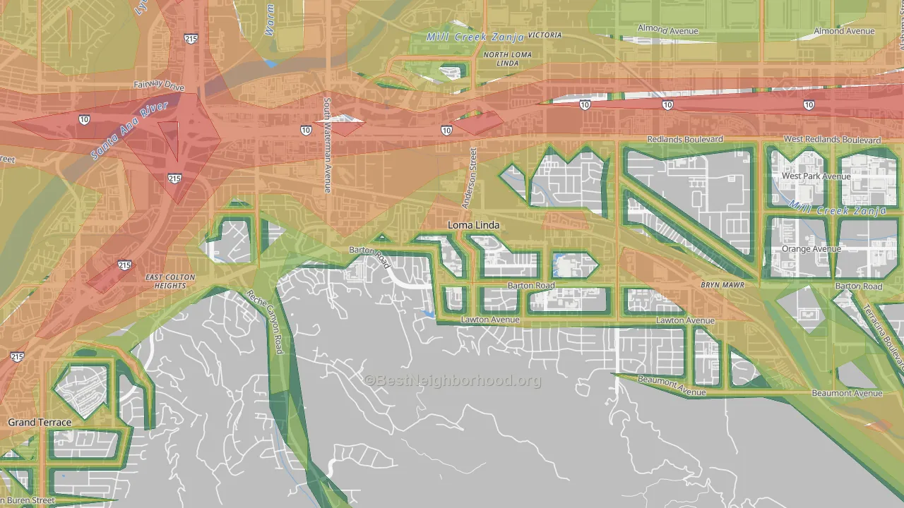 92350, CA Map of Noise Levels in 92350