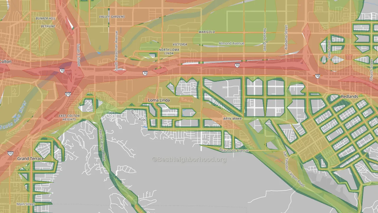 92354, CA Map of Noise Levels in 92354
