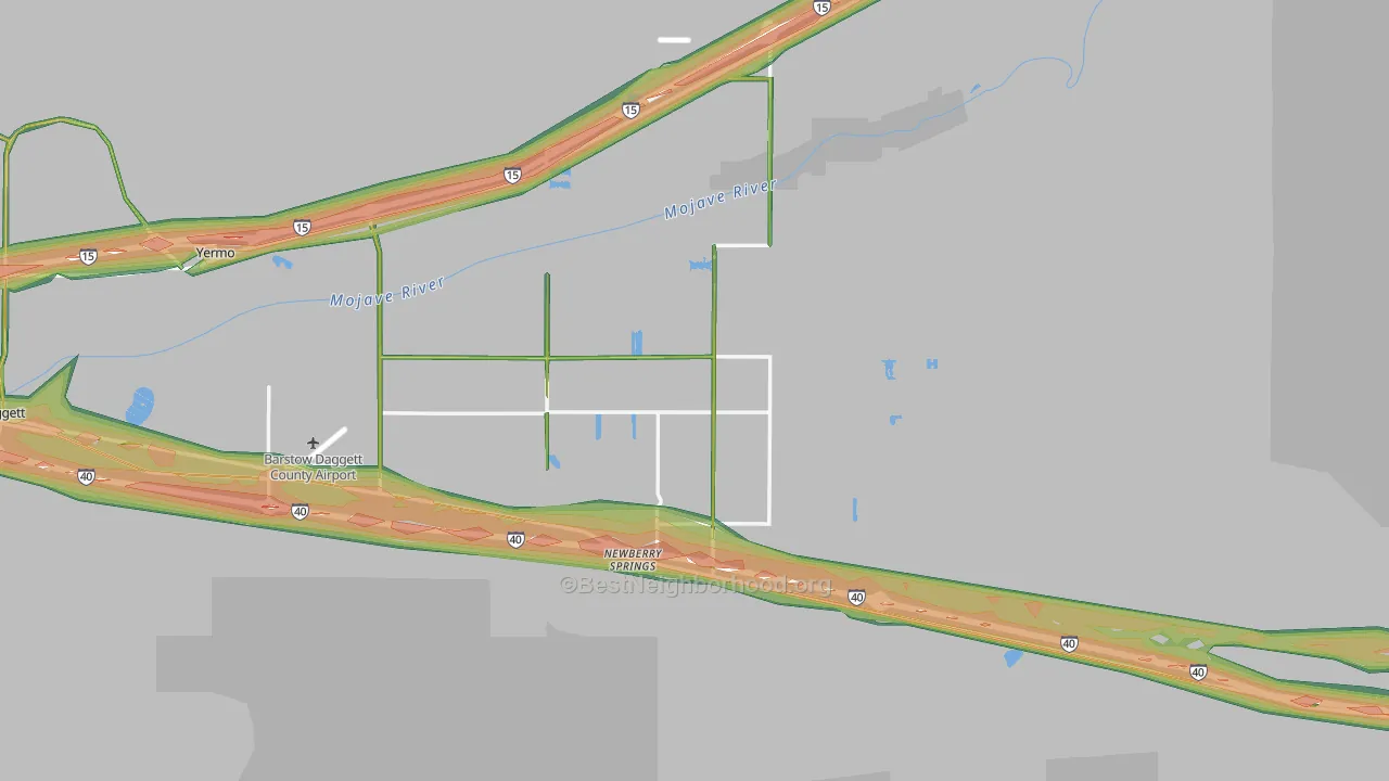 92365, CA Map of Noise Levels in 92365