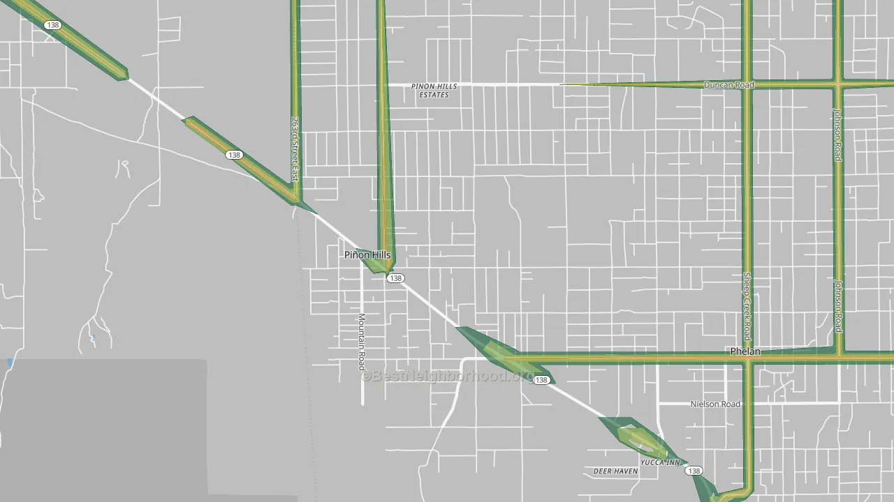 92372, CA Map of Noise Levels in 92372