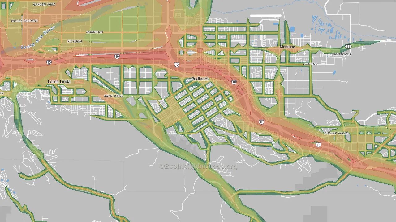 92373, CA Map of Noise Levels in 92373