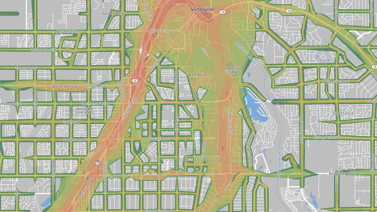 92395, CA Map of Noise Levels in 92395