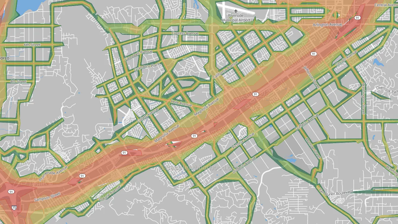 92503, CA Map of Noise Levels in 92503