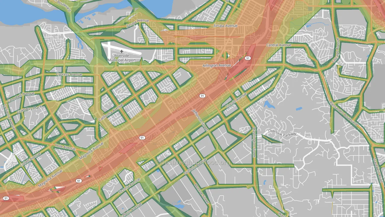 92504, CA Map of Noise Levels in 92504