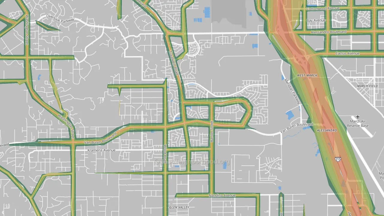 92508, CA Map of Noise Levels in 92508