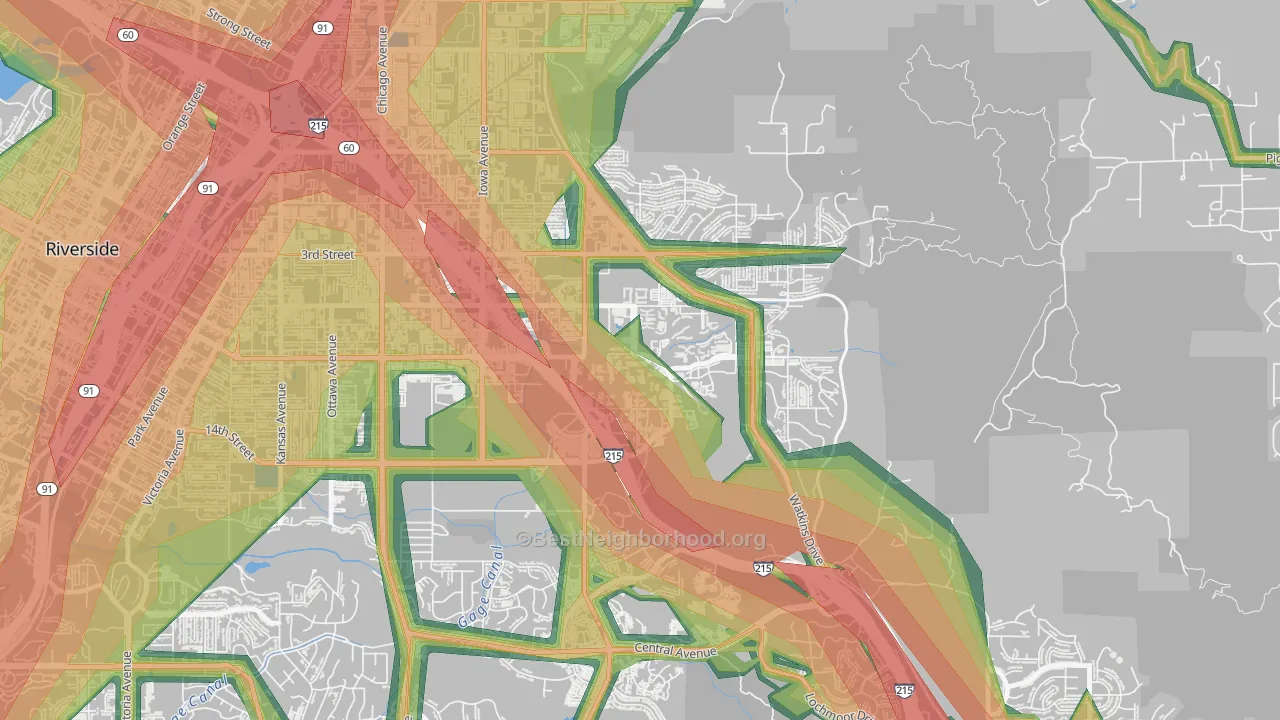 92521, CA Map of Noise Levels in 92521