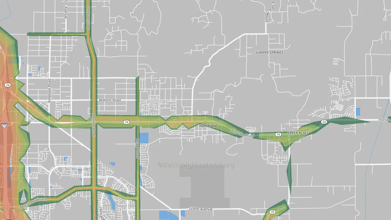 92548, CA Map of Noise Levels in 92548