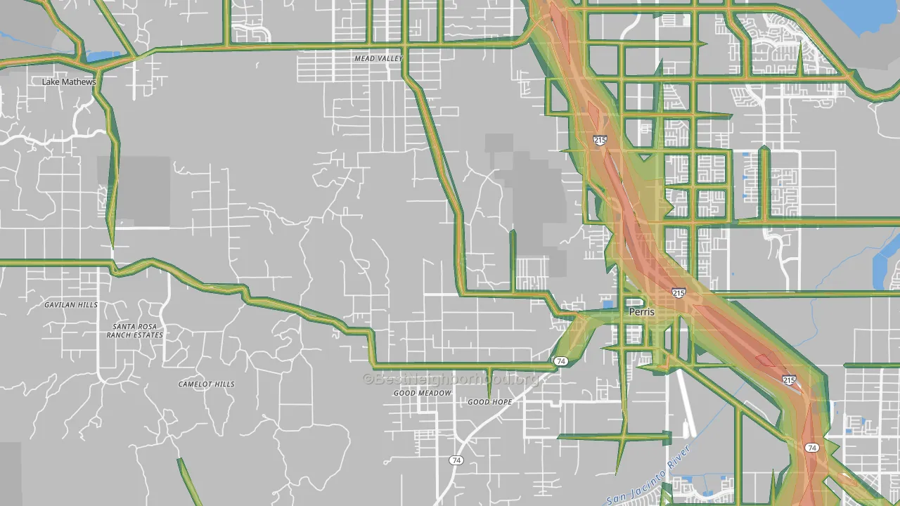 92570, CA Map of Noise Levels in 92570
