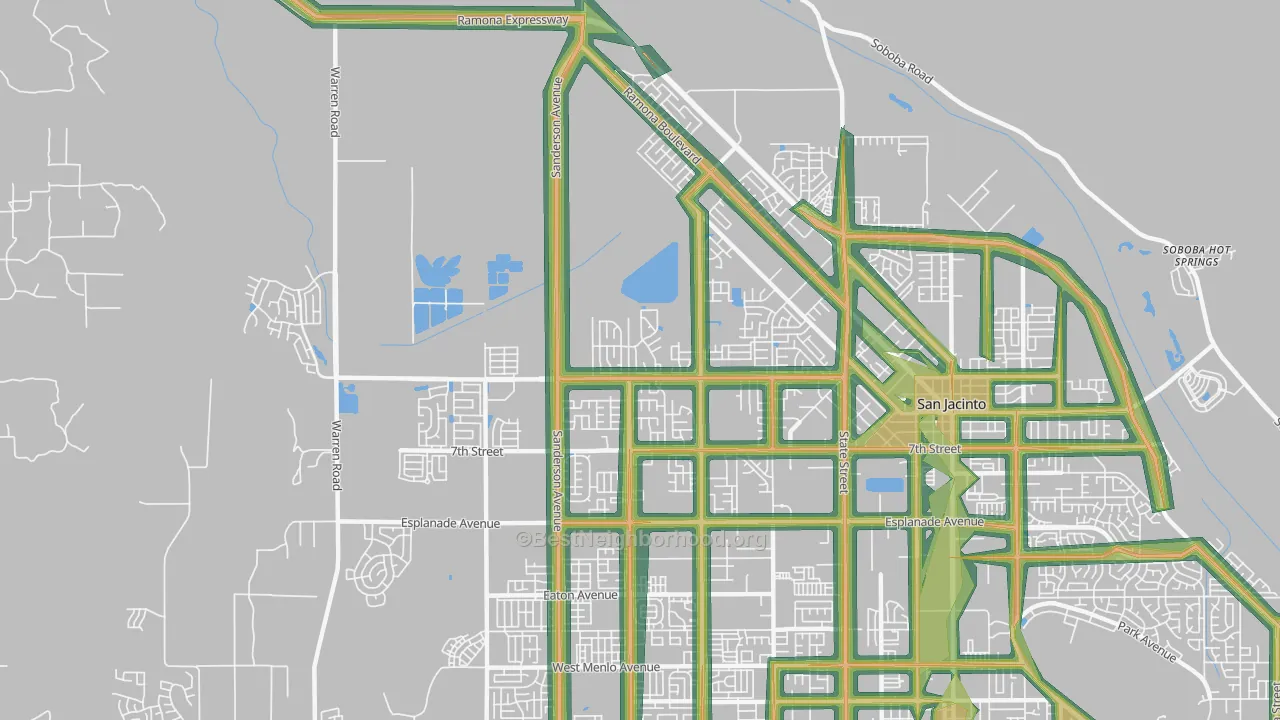92582, CA Map of Noise Levels in 92582