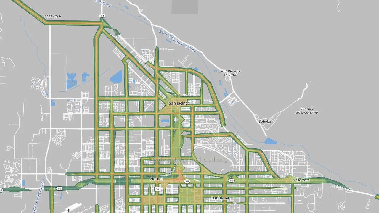 92583, CA Map of Noise Levels in 92583