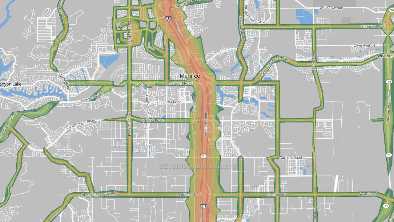 92584, CA Map of Noise Levels in 92584