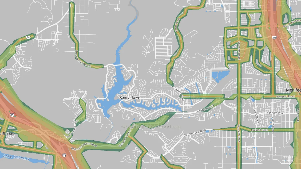 92587, CA Map of Noise Levels in 92587