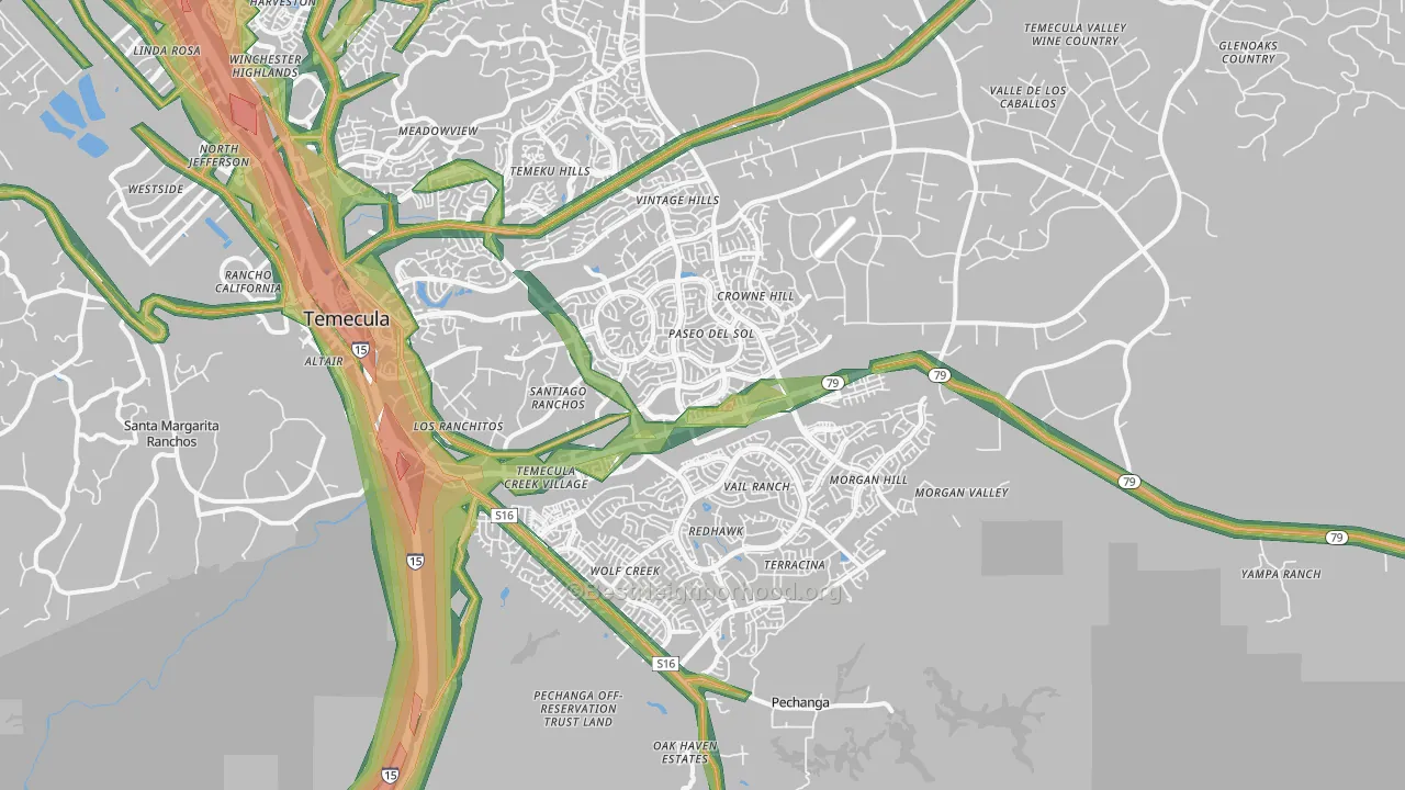 92592, CA Map of Noise Levels in 92592