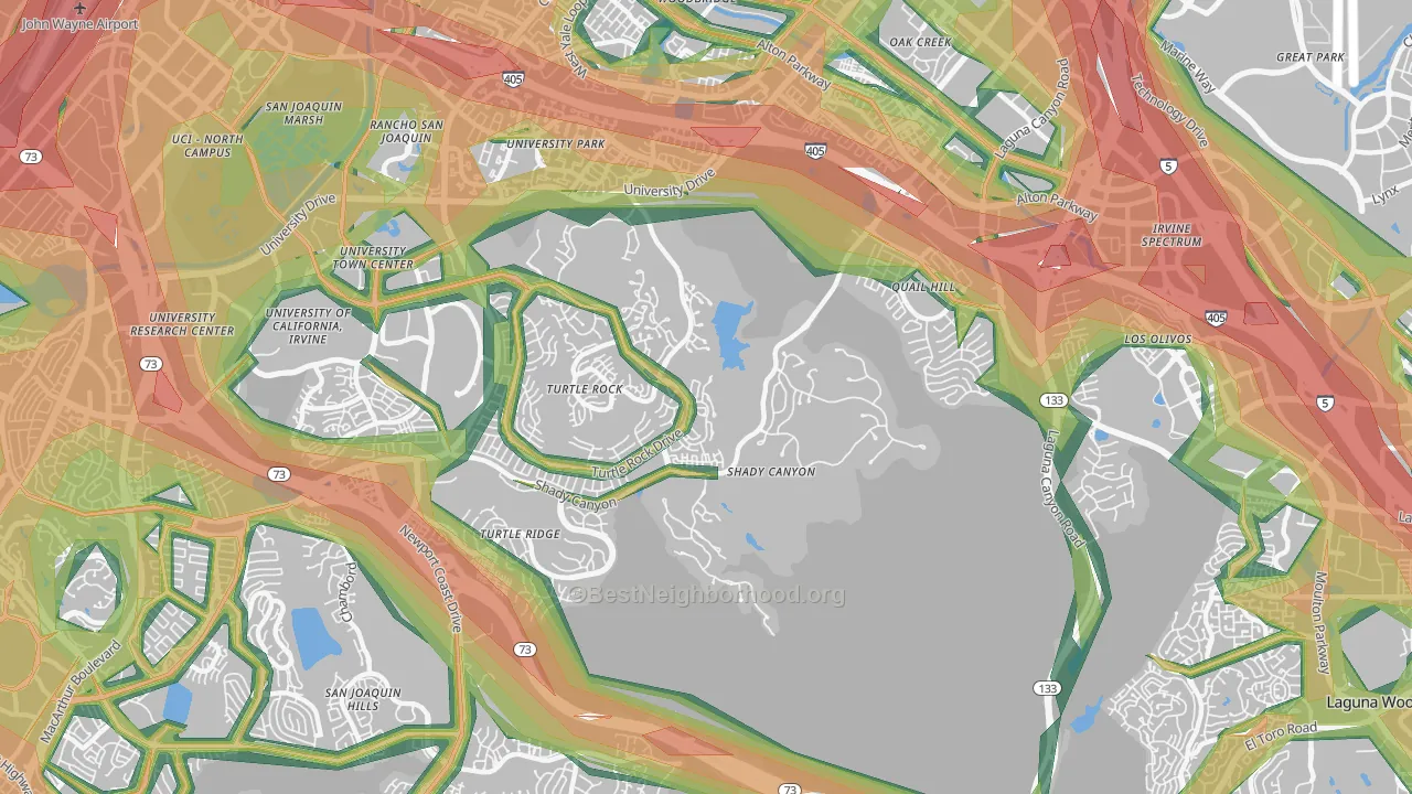 92603, CA Map of Noise Levels in 92603