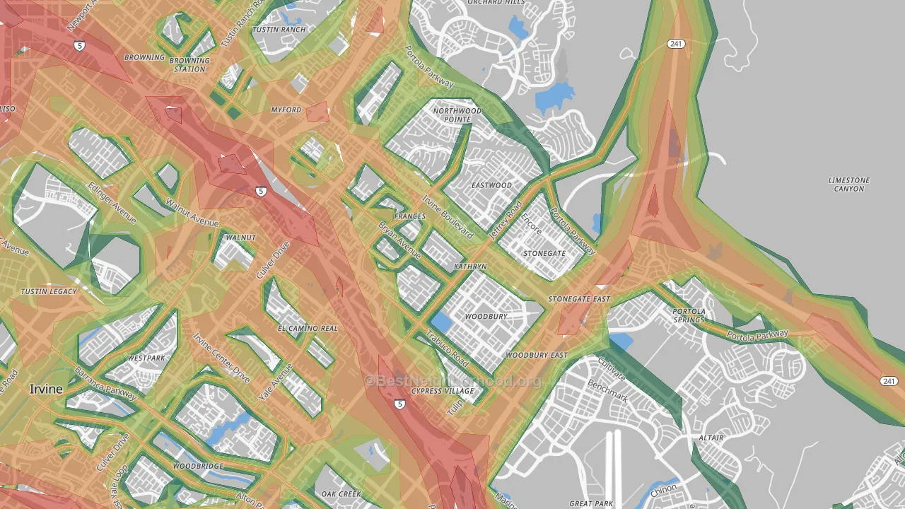 92620, CA Map of Noise Levels in 92620