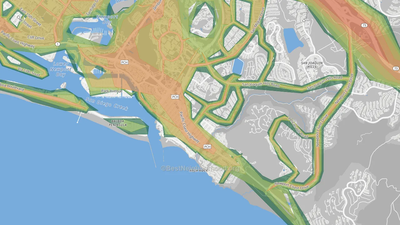 92625, CA Map of Noise Levels in 92625