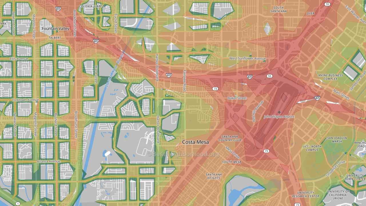 92626, CA Map of Noise Levels in 92626