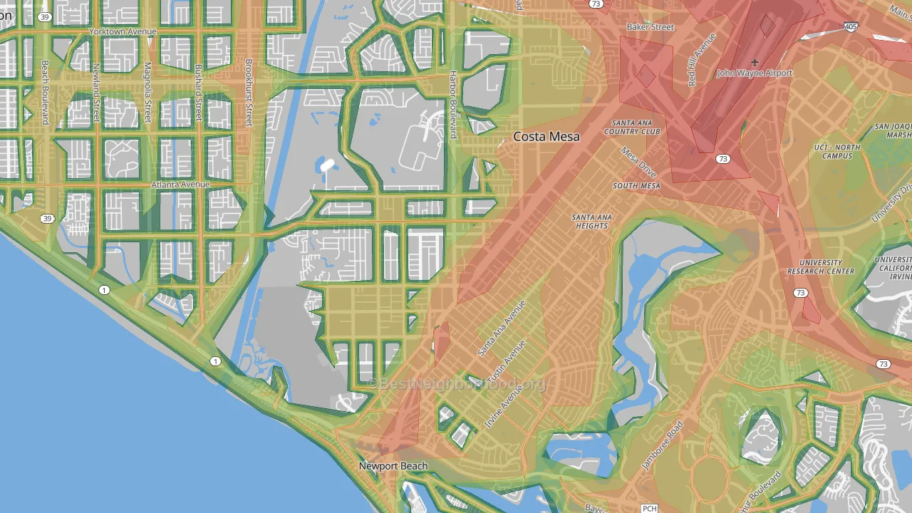 92627, CA Map of Noise Levels in 92627