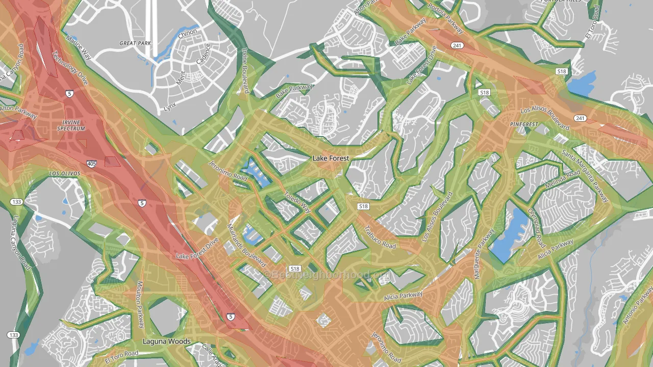 92630, CA Map of Noise Levels in 92630