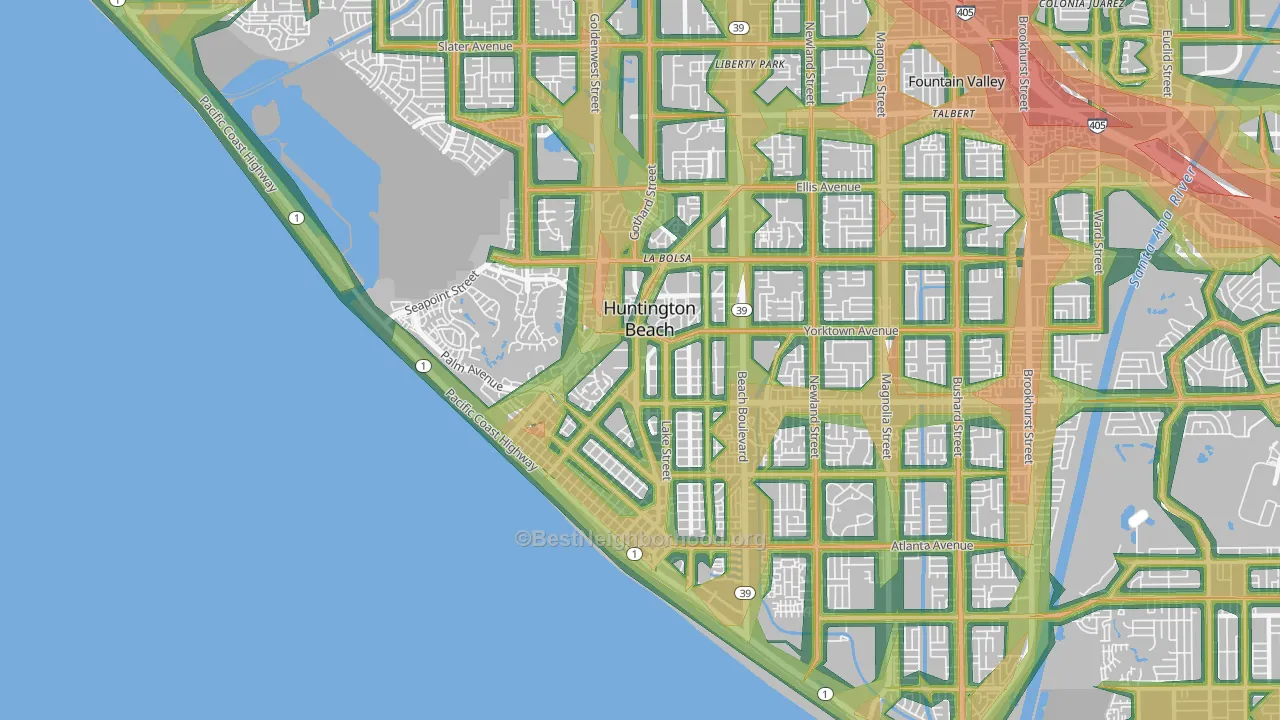 92648, CA Map of Noise Levels in 92648