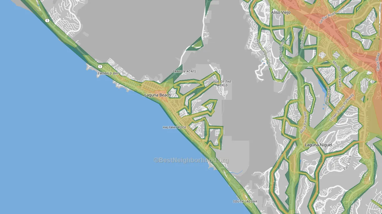 92651, CA Map of Noise Levels in 92651