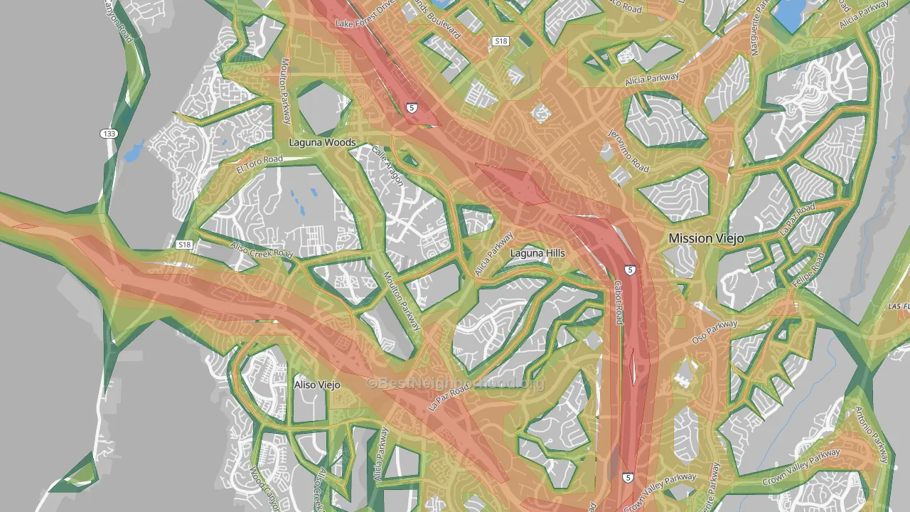 92653, CA Map of Noise Levels in 92653